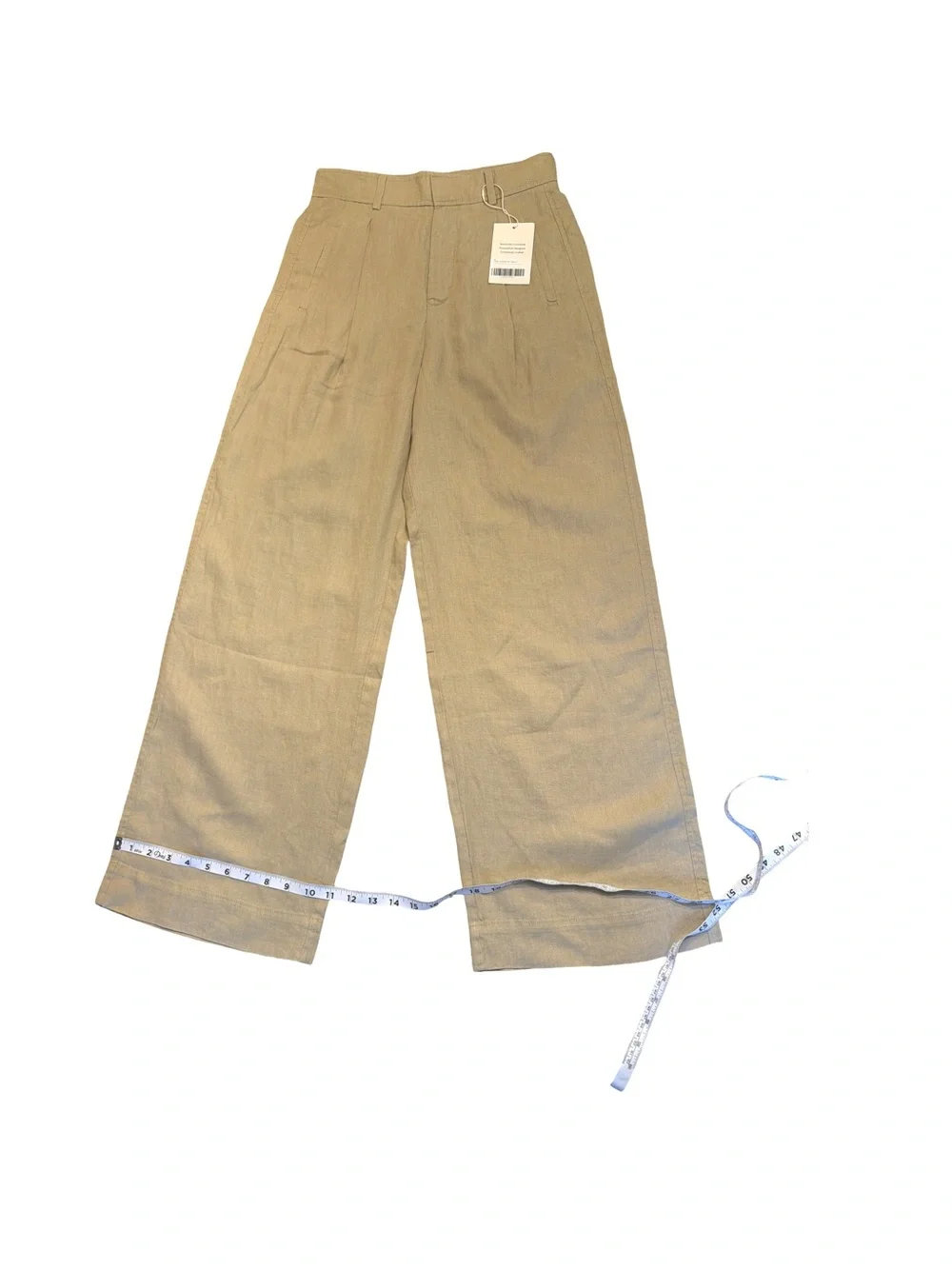 NWT Everlane The Linen Way-High Drape Pant Wide Leg Khaki - Size 2